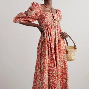 NWOT ULLA JOHNSON Alessa Midi Dress in Orange Blossom M $590